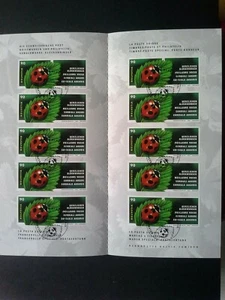 SUIZA 2002 Mariquita 10 sellos Carnet Completo con matasellos Primer Día, Y 1731 - Imagen 1 de 2