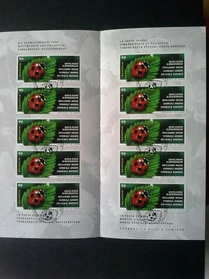 SUIZA 2002 Mariquita 10 sellos Carnet Completo con matasellos Primer Día, Y 1731 - Imagen 1 de 2