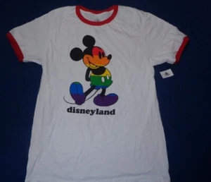 Disneyland Disney Parks Topolino Orgoglio Arcobaleno Ringer Camicia Taglia Media Nuova con etichette - Foto 1 di 1