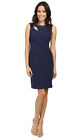 Nwt Adrianna Papell Navy Hardware Embellished Cut Out Sheath Dress (Retail $184)