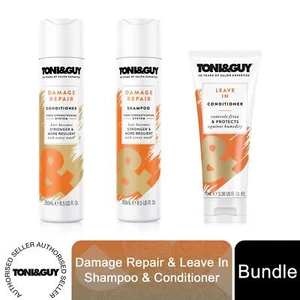 Toni&Guy Bundle of Damage Repair Shampoo, Conditioner and Leave in Conditioner - Picture 1 of 12
