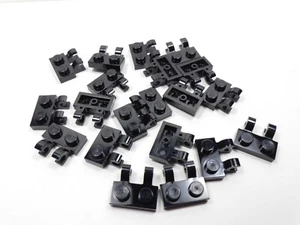 LEGO 20 Black 1x2 Modified Plates w/ 2 Clips on Side N13 - Picture 1 of 1