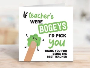 TARJETA DE AGRADECIMIENTO Los profesores eran bogeys que te elegiría. tarjetas divertidas para escuela AZ106 - Imagen 1 de 6