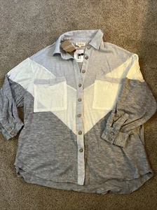 Listicle Gray Oversized Shacket Medium NWT - Picture 1 of 4