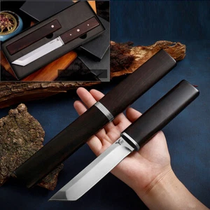 Full Tang D2 Steel Tanto Knife Fixed Blade Tactical Survival Short Sword Katana - Picture 1 of 12