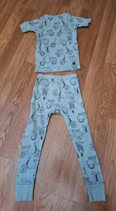 Tea Collection Green Mopeds Motorcycle Short Sleeve Shirt Pants Pajama Set Sz 4 - Picture 1 of 15