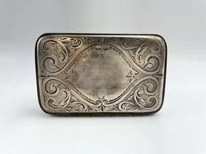 STERLING SILVER 925 CIGARETTE PACK BOX HOLDER CASE 105.9G NO MONO SIGNED - Picture 1 of 5