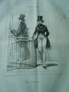 Litho 1840 - Paris le soir - Deux soupçons - Picture 1 of 1