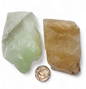 Gold and Green Calcite Crystal Specimens Mexico 224.4 grams - Picture 1 of 2