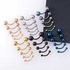 5pcs 16G 2.5-6mm Eyebrow Piercing Lip Ring Curved Barbell Stud Body Jewelry