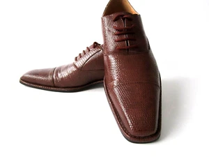 LUCIO RICCI "OXFORD" ABITO CASUAL SCARPE UOMO PELLE MARRONE TAGLIA 8,5 M - Foto 1 di 12