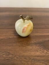 Miniature Marble Apple with Gold Colored Stem 1.75" Fruit Decor