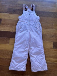 Baby Gap Girls Size 5 Years Light Pink Snow Pant Bib Overalls Insulated EUC - Picture 1 of 11