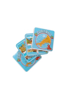 Cornwall Coasters - Set Of 4 Proper Cornish Coasters New UK Souvenir - Picture 1 of 8