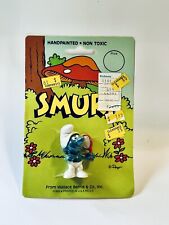 RARE Smurfs # 20017 Vanity Smurf Figure PVC Schleich Vintage 1980s NEW ON CARD