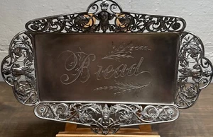 1896-1900 James W. Tufts of Boston MA USA Quadruple Plated Bread Tray #4304 - Picture 1 of 17