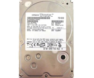 Hitachi HUA721010KLA330 0F10402 BA2772 (PBK) Thailand 1.0TB 3.5" Sata 2010 - Image 1 of 3