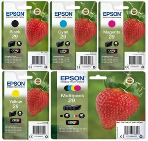 Cartuchos de tinta originales Epson 29, Strawberry, T2981 T2982 T2983 T2984, T2986, LOTE - Imagen 1 de 13