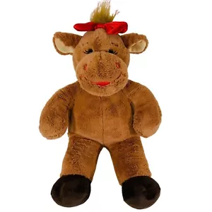 Build A Bear Christmas Holly The Moose Stuffed Animal 16" Plush Red Bow Lips - Picture 1 of 12