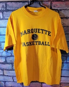 Vintage Marquette University Warriors Mens T Shirt XXL Spellout Basketball - Picture 1 of 3