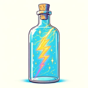 Lightning in a Bottle Vinyl Sticker - 4x2.5 Inch Waterproof Glossy Decal - Picture 1 of 2