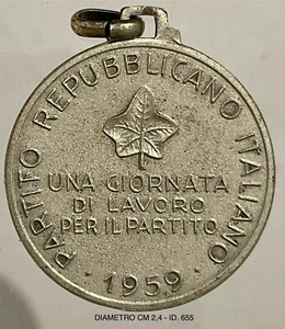 GHISLERI ARCAGELO MEDAGLIA PARTITO REPUBBLICANO ITALIANO 1959 UNA GIORNATA DI… - Imagen 1 de 6