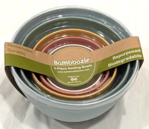 NUEVO Juego de 5 cuencos anidadores Bamboozle sostenible duradero biodegradable - Imagen 1 de 4