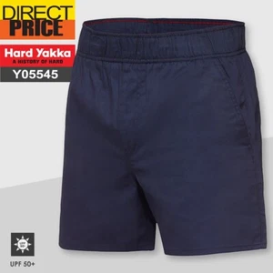 Hard Yakka Work Shorts Elastic Waist Foundations Drill Short Y05545 NEW - Picture 1 of 7