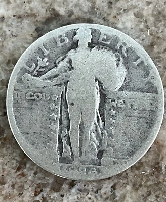 1926 S Standing Liberty Quarter Dollar US 90% Silver 25 Cent Coin  - Image 1 of 2