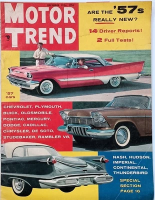 MOTOR TREND  Automobile Magazine - Lot of 8 from 1956 - Image 1 of 4