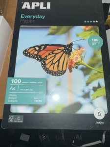 Apli Everyday Paper Glossy 180gsm A4 Ref 11475 1 180gsm A4 100 Sheets - Afbeelding 1 van 1