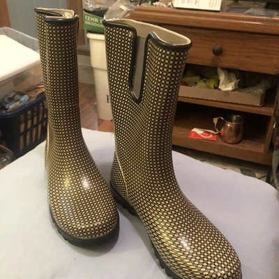 Nuevas botas de lluvia de goma para mujer Sperry Top Sider amarillas/grises/negras talla 8 Foto 1 de 4