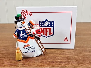 Danbury Mint Denver Broncos Gameday Snowman Tree Ornament 2012 Ceraminc Santa 5" - Picture 1 of 9