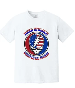 Grateful Dead Stealie T-Shirt Totenkopf amerikanische Flagge patriotisch Deadhead Konzert Tee - Bild 1 von 3