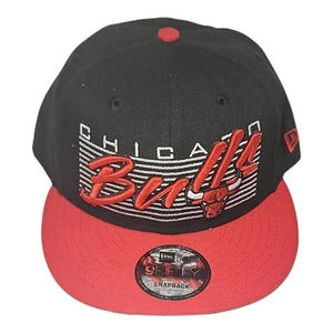 Chicago Bulls NBA New Era 9Fifty Team Script Snapback Hat Cap Black Red New - Picture 1 of 7
