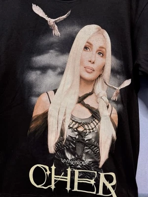 Vintage Cher Shirt M Black Living Proof Farewell Tour 2002 Concert Tee Y2K - Image 1 of 4