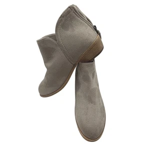 Qupid Boot 9 grau Wildleder Stiefeletten Blockabsatz Reißverschluss Größe 9 - Bild 1 von 9