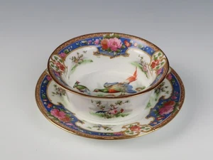 Shelley Old Sevres Ramekin con platillo inferior 10678 porcelana inglesa vintage - Imagen 1 de 8