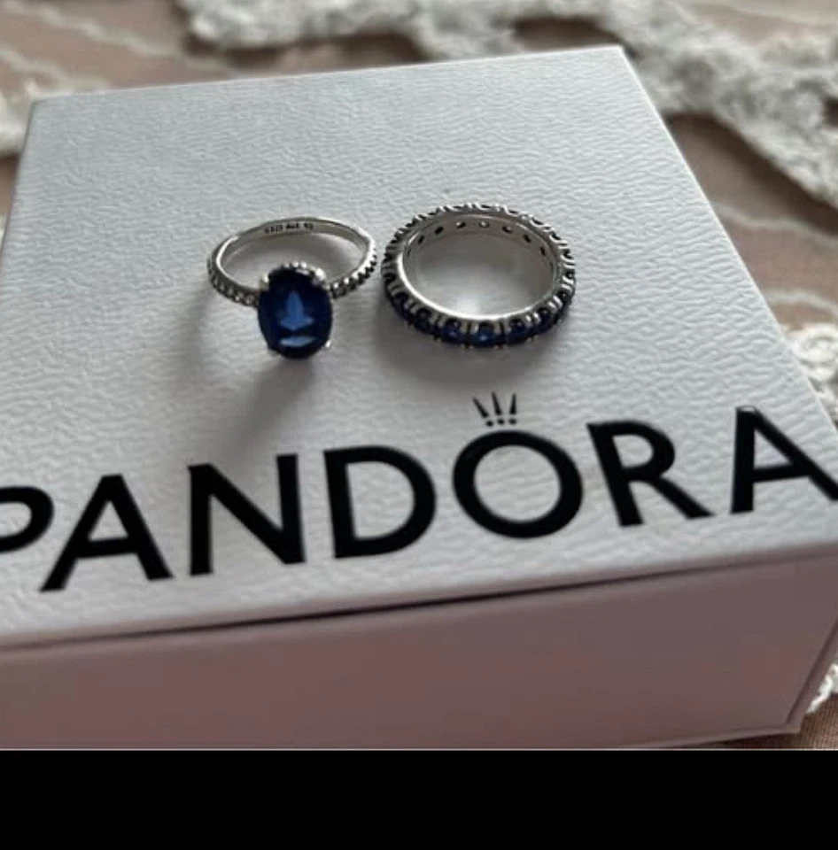 Pandora ring set size 6 band  size 7 - Image 1 of 1