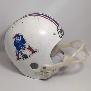 Vintage Hutch New England Patriots Football Helmet Plastic Face Mask China Strap - Picture 1 of 5