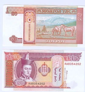 Mongolei / Mongolia 20 Tugrik (1993) kassenfrisch P.55 - Picture 1 of 1