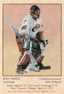 2002-03 (HURRICANES) Parkhurst Retro Minis #102 Kevin Weekes