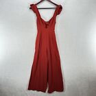 Anthropologie L Space Jumpsuit Womens XS Red Cropped Sleeveless Ruffle Pasadena