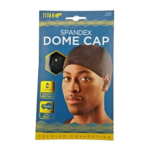 Dome Cap Titan Sport Ultra Stretch Spandex Black #664 Smooth & Soft Fabric - Picture 1 of 2