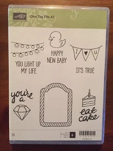 Stampin'UP "ONE TAG FIT ALL"! NUEVO~MONTAJE DE GOMA/PEGADO~ETIQUETAS BEBÉ~banner~pastel~pato - Imagen 1 de 2