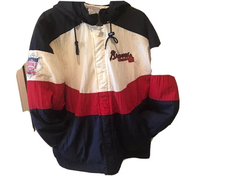 Rare Braves Hooded Puffer Jacket Size L Cover