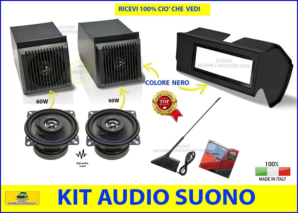 Kit audio per Panda 141 autoradio casse antenna mascherina radio stereo suono  - Immagine 1 di 4