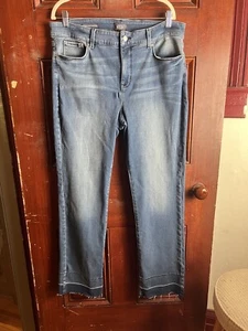 NYDJ Marilyn Straight Size 16 NEW Women's Wide Release Hem Wishful Blue Stretch - Picture 1 of 9