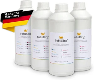 ✅ SubliKing® Sublimationstinte für Epson® Brother® Ricoh® Sublimation | 4x 250ml - Bild 1 von 15