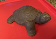 Metal turtle figurine, brown matte finish, about 5” long, Vintage Reptile